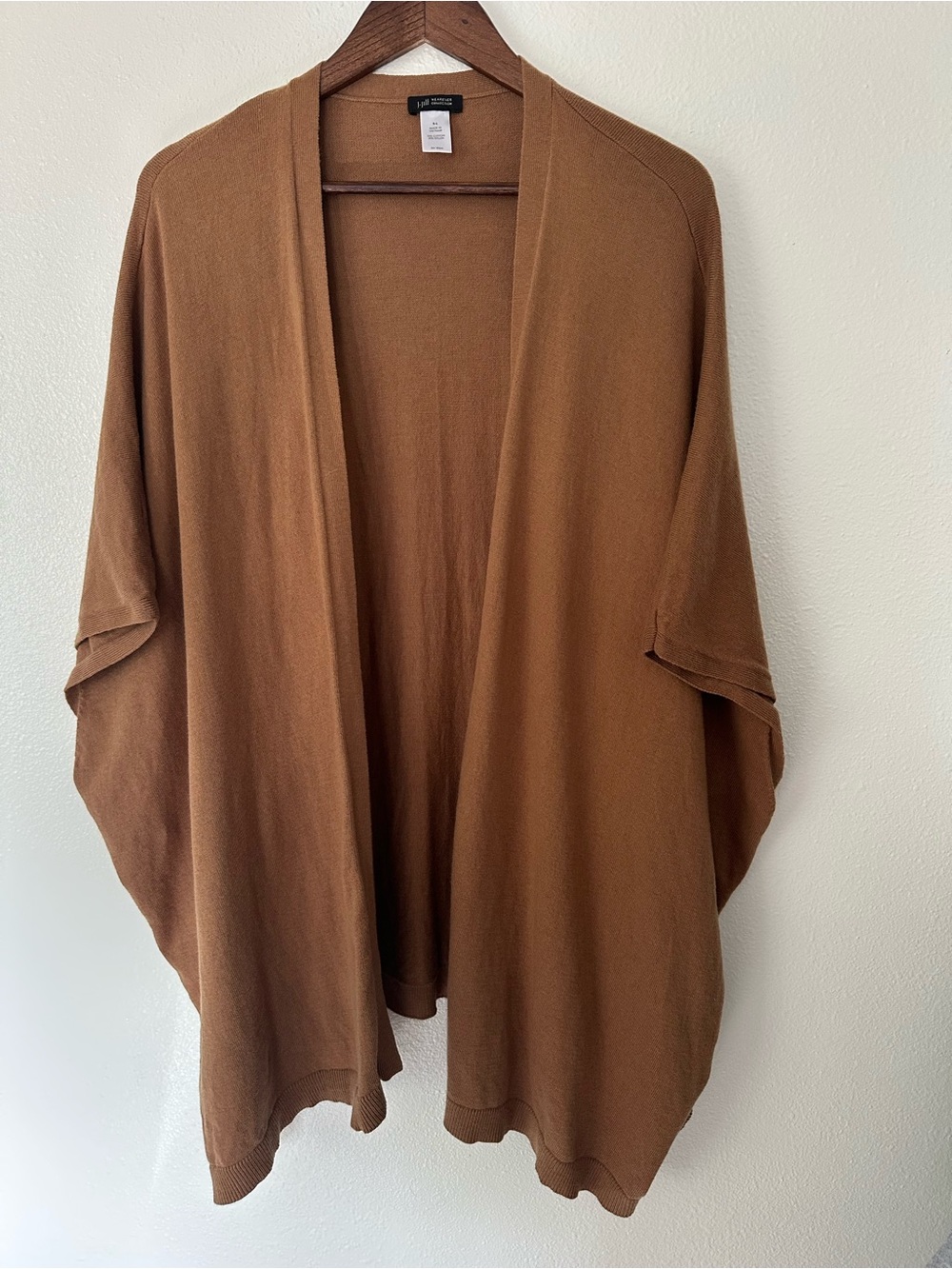 J. Jill Wearever Collection Camel Brown Sleeveless Open Front Cardigan